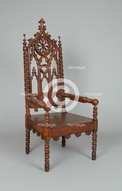 Armchair, 1840/60. Creator: Unknown.