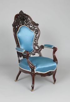 Armchair, 1856/65. Creator: John and Joseph W. Meeks Company
