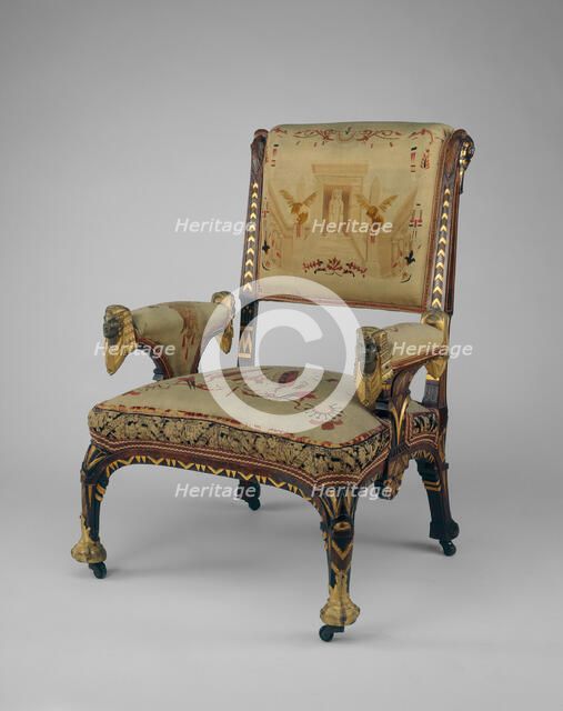 Armchair, 1870/75. Creator: Pottier & Stymus.