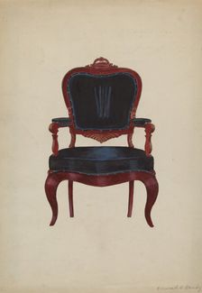 Armchair, 1935/1942. Creator: Edward A Darby