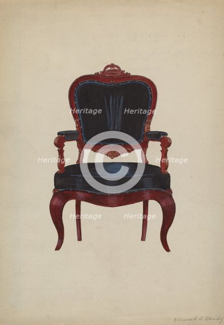 Armchair, 1935/1942. Creator: Edward A Darby.