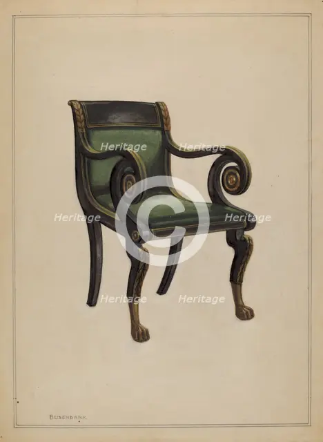 Armchair, 1935/1942. Creator: Ernest Busenbark.