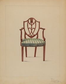 Armchair, 1935/1942. Creator: Rolland Livingstone