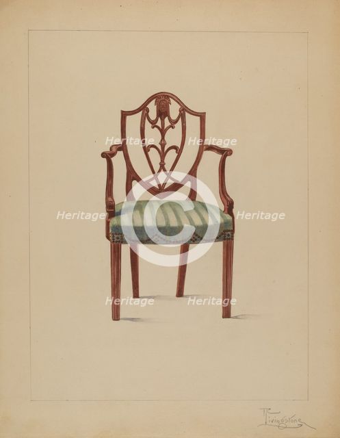 Armchair, 1935/1942. Creator: Rolland Livingstone.
