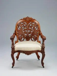 Armchair, about 1850-1860. Creator: Unknown