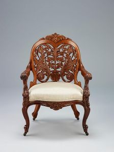 Armchair, about 1850-1860. Creator: Unknown