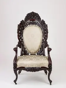 Armchair, about 1855. Creator: John Henry Belter & Co