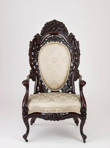 Armchair, about 1855. Creator: John Henry Belter & Co