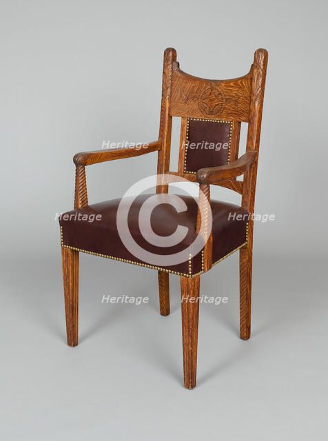 Armchair, c. 1885. Creator: A. H. Davenport & Co..