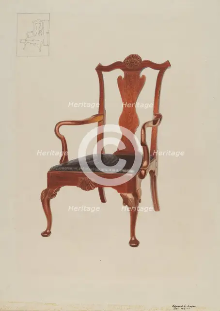 Armchair, c. 1936. Creator: Edward L Loper.
