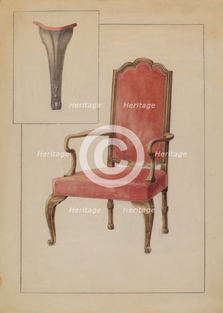 Armchair, c. 1936. Creator: Simon Weiss.