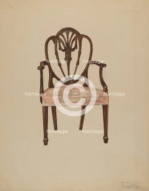 Armchair, c. 1936. Creator: Rolland Livingstone.