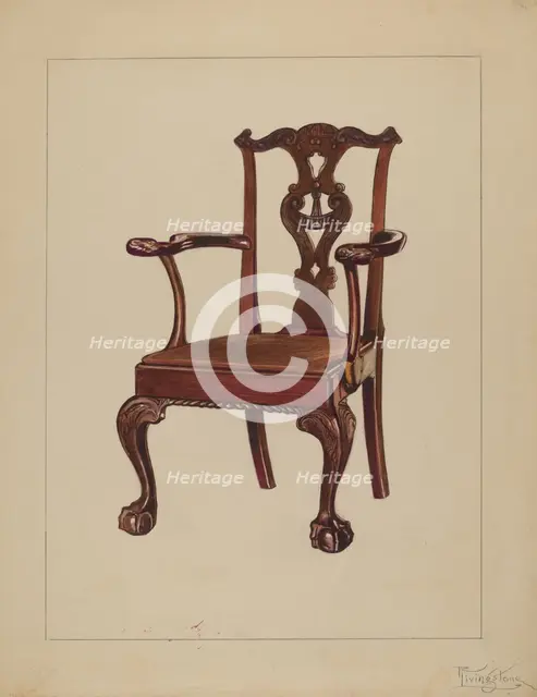 Armchair, c. 1936. Creator: Rolland Livingstone.