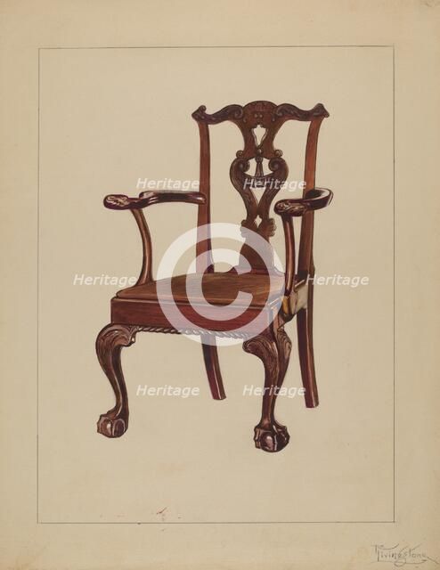 Armchair, c. 1936. Creator: Rolland Livingstone.