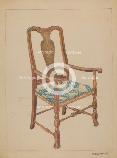 Armchair, c. 1936. Creator: Tabea Hosier.