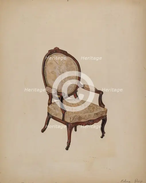 Armchair, c. 1937. Creator: Edna C. Rex.