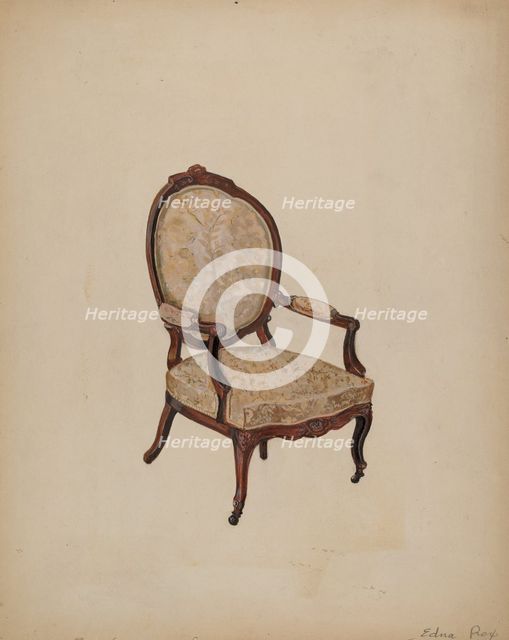 Armchair, c. 1937. Creator: Edna C. Rex.