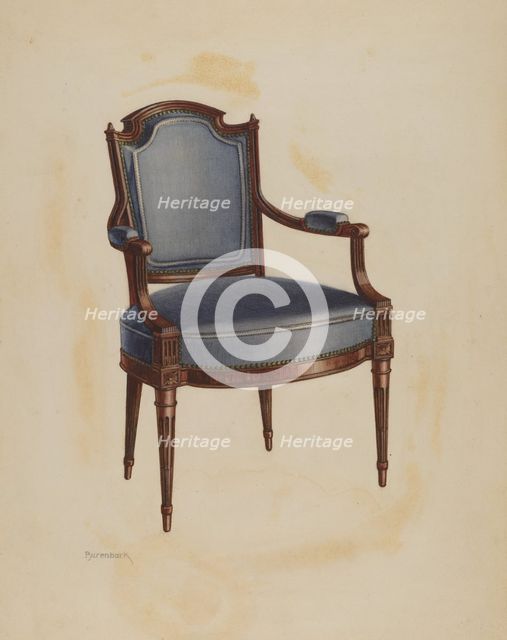 Armchair, c. 1938. Creator: Ernest Busenbark.