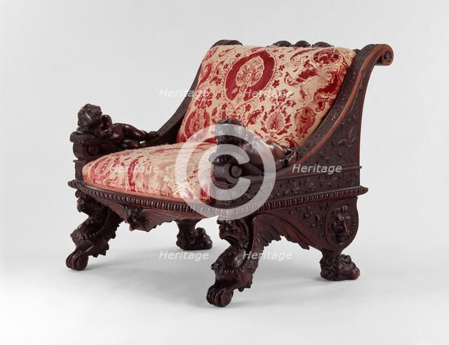 Armchair, Florence, 1876. Creator: Luigi Frullini.