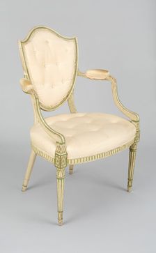 Armchair (one of a pair), England, c. 1770/80. Creator: Unknown