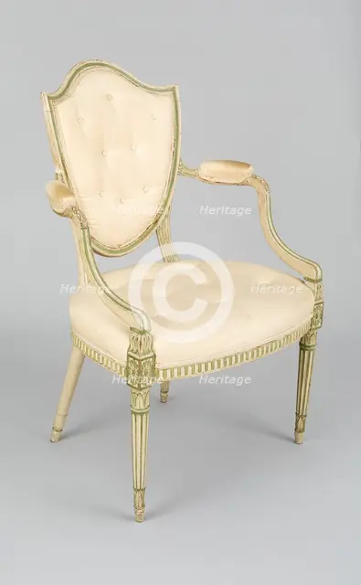 Armchair (one of a pair), England, c. 1770/80. Creator: Unknown.