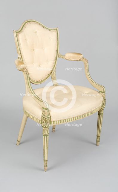 Armchair (one of a pair), England, c. 1770/80. Creator: Unknown.