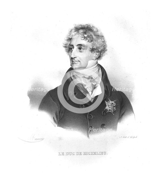 Armand-Emmanuel de Vignerot du Plessis, 1820s. Artist: Maurin.
