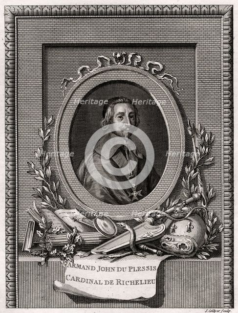 'Armand Jean Du Plessis, Cardinal et Duc de Richelieu', 1775. Artist: J Collyer