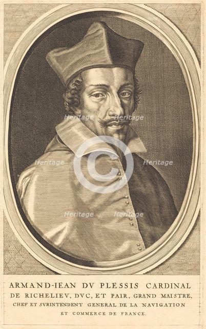 Armand Jean du Plessis, Cardinal Richelieu. Creator: Michel Lasne.