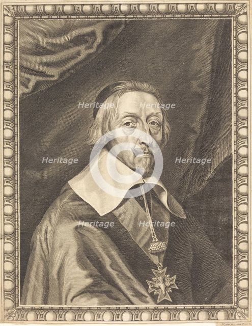 Armand Jean du Plessis, Cardinal Richelieu. Creator: Michel Lasne.