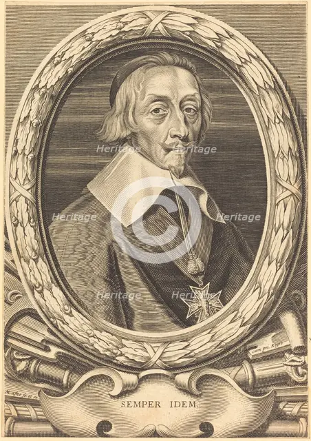 Armand Jean du Plessis, Cardinal Richelieu. Creator: Michel Lasne.