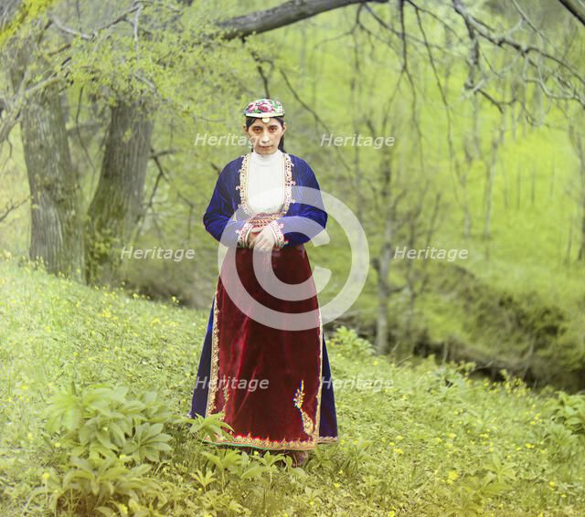 Armenian woman in national costume, Artvin, between 1905 and 1915. Creator: Sergey Mikhaylovich Prokudin-Gorsky.