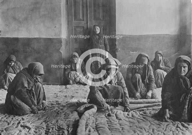 Armenians make quilts, Alexandropol, 1918. Creator: Bain News Service.
