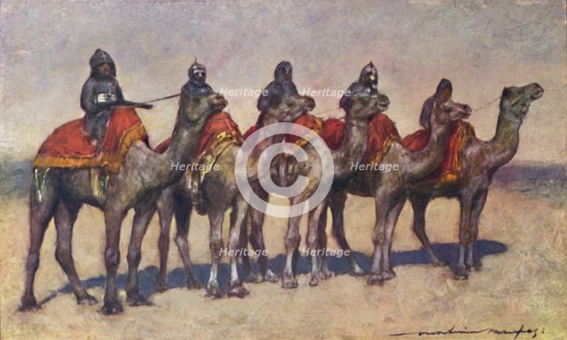 'Armed Camel Riders from Bikanir', 1903. Artist: Mortimer L Menpes.