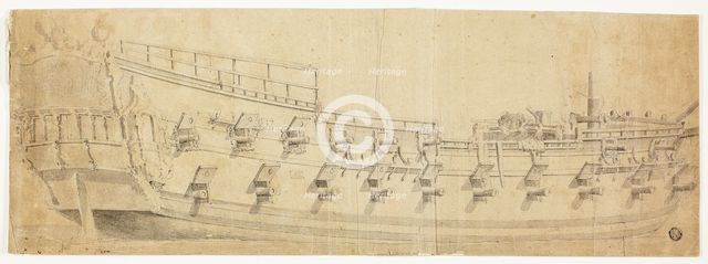 Armed Galleon Seen from Starboard Quarter, n.d. Creator: Possibly Willem van de Velde II (Dutch, 1633-1707) or Willem van de Velde, I (Dutch, c. 1611-1693).