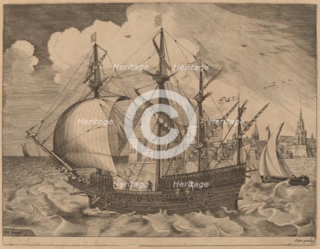 Armed Four-Master Putting Out to Sea, 1565. Creator: Frans Huys.