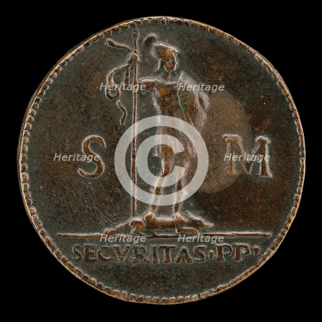 Armed Figure Standing on a Prostrate Wolf [reverse]. Creator: Lysippus Junior.