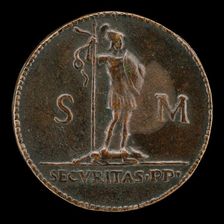 Armed Figure Standing on a Prostrate Wolf [reverse]. Creator: Lysippus Junior