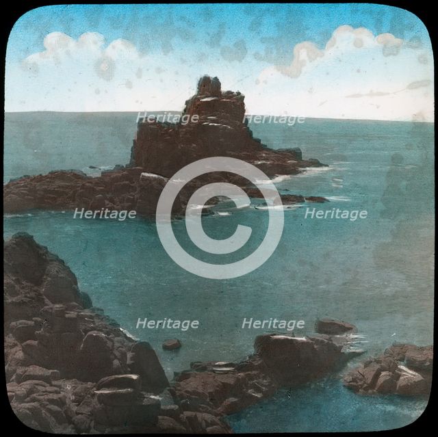 Armed Knight's Rock, Land's End, Cornwall, late 19th or early 20th century. Artist: Church Army Lantern Department