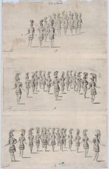 Armed heroes performing ballets, 17th century., 17th century. Creator: Anon