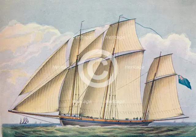 'Armed Lugger Close Hauled With All Sail Set', 1825. Artist: John Rogers.