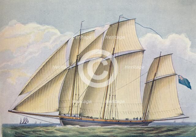 'Armed Lugger Close Hauled With All Sail Set', 1825. Artist: John Rogers.