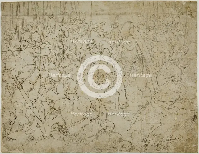 Armed Soldiers After Battle, c.1600. Creator: Unknown.