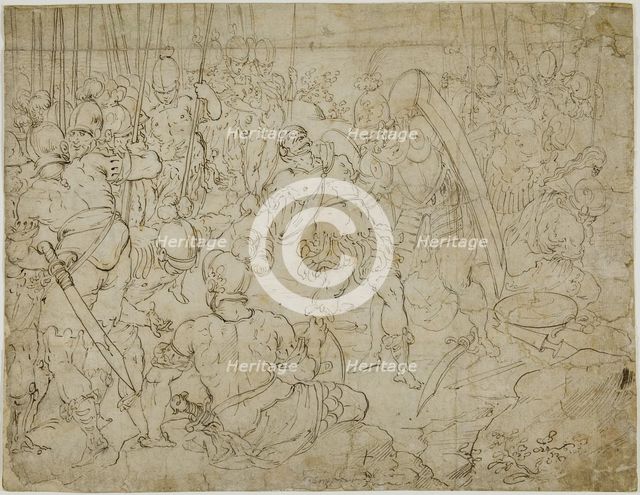 Armed Soldiers After Battle, c.1600. Creator: Unknown.