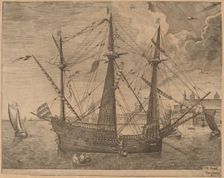 Armed Three-Master Anchored Near a City, 1565. Creator: Frans Huys