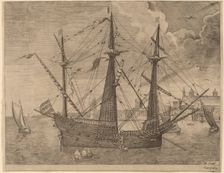 Armed Three-Master Anchored near a City, 1565. Creator: Frans Huys