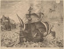 Armed Three-Master with Daedalus and Icarus in the Sky. Creator: Frans Huys