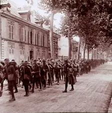 Armed troops, Chateau Thierry, France, c1914-c1918