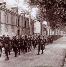 Armed troops, Chateau Thierry, France, c1914-c1918