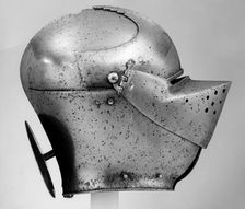 Armet, Italian, probably Milan, ca. 1450-60; rondel, stem, and aventail, later. Creator: Unknown
